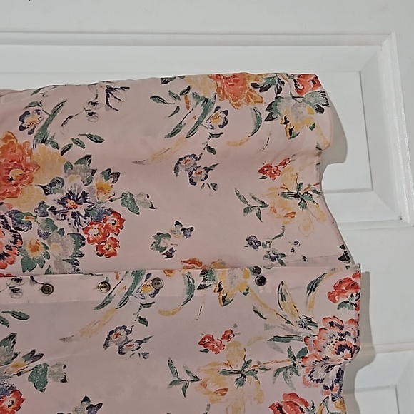 Rebecca Taylor Marlena Floral 100% Silk Short Sleeve Blouse - Picture 5 of 8